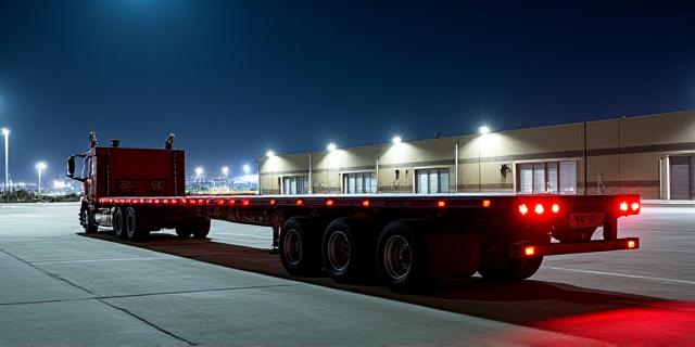 Yakel Trucking lowboy trailer with heavy equipment