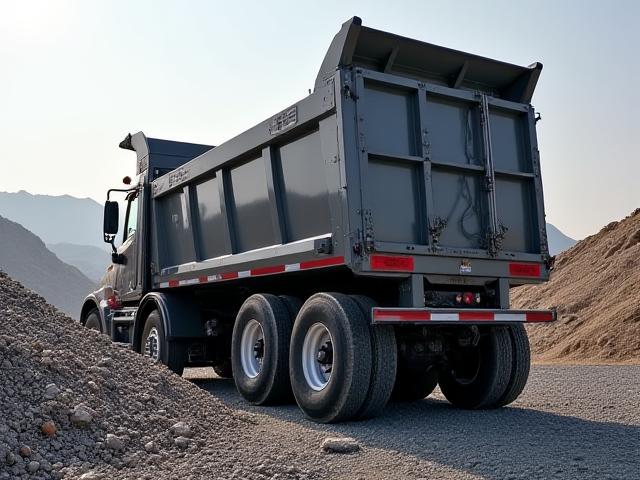 Heavy aggregate delivery in a dump trailer